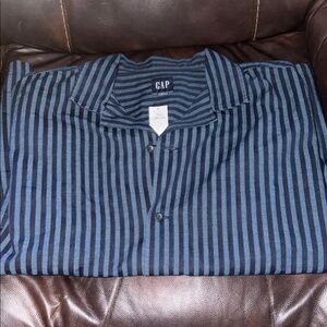 GAP Navy and Black Striped Polo